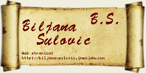Biljana Šulović vizit kartica